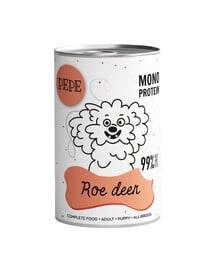 PAKA ZWIERZAKA PEPE Roe Deer Nassfutter mit Reh Monoprotein für alle Hunde 800 g