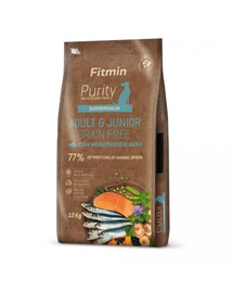 Dog Purity Grain Free Adult Junior Fish Menu 12 kg bezzbożowa karma z rybą dla młodych i dorosłych psów średnich i dużych ras