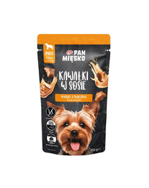 PAN MIĘSKO Nassfutter mit Truthahn und Ente in Soße für adulte Hunde getreudefrei 150 g