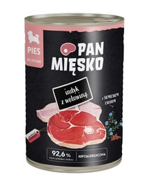 PAN MIĘSKO Nassfutter mit Pute, Rind und Leinsamen für Welpen hypoallergen 400 g