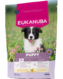 EUKANUBA Puppy Medium Breeds Chicken Trockenfutter mit Huhn für Welpen mittelgroßer Rassen 800g