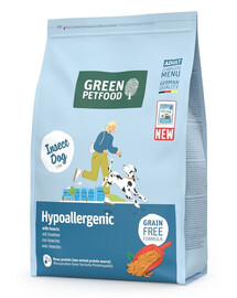 GREEN PETFOOD InsectDog Hypoallergenic getreidefreies Futter mit Insektenprotein für Hunde 3kg