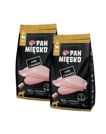 PAN MIĘSKO Trockenfutter mit Pute und Fasan für adulte kleine S Hunde hypoallergen 2x9 kg