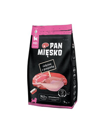 PAN MIĘSKO Trockenfutter mit Kalb und Wachtel für Welpen und Junghunde L 9 kg