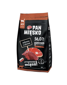 PAN MIĘSKO Trockenfutter Rind mit Hirsch für adulte Katzen M hypoallergen 10kg