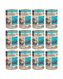 WIEJSKA ZAGRODA Nassfutter mit Pute und Lachs für adulte Katzen getreidefrei 12x400 g