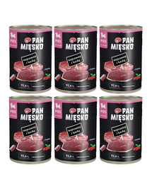 PAN MIĘSKO Nassfutter mit Schweinefleisch und Ente für Welpen hypoallergen 6x400 g