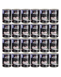 PAN MIĘSKO Nassfutter mit Pute, Lachs und Rosmarin für Kätzchen hypoallergen 24x400 g