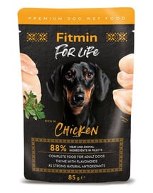 FITMIN For Life Dog Adult Chicken Nassfutter Huhn mit Kräutern in Soße 85g