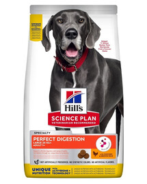 HILL'S Science Plan Canine Adult Large Perfect Digestion Chicken and Brown Rice Futter für gesunde Verdauung für große Hunde 14 kg