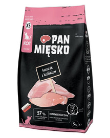 PAN MIĘSKO Trockenfutter mit Huhn und Kaninchen für Kätzchen XS 5 kg