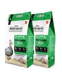WIEJSKA ZAGRODA Trockenfutter mit Ente Monoprotein für adulte Hunde M/L getreidefrei 2x6 kg