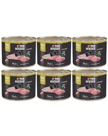 PAN MIĘSKO Nassfutter mit Pute, Gans und Kamille für adulte Katzen hypoallergen 6x200 g
