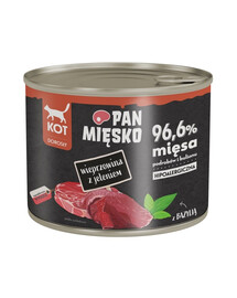 PAN MIĘSKO Nassfutter Wildschwein mit Hirsch für adulte Katzen hypoallergen 200 g