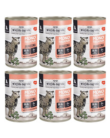 WIEJSKA ZAGRODA Nassfutter mit Lamm Monoprotein für Welpen getreidefrei 6x400 g