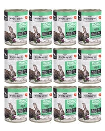 WIEJSKA ZAGRODA Nassfutter mit Kaninchen Monoprotein für adulte Hunde getreidefrei 12x400 g