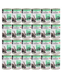 WIEJSKA ZAGRODA Nassfutter mit Kaninchen Monoprotein für adulte Hunde getreidefrei 24x400 g