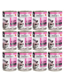 WIEJSKA ZAGRODA Nassfutter Schweinefleisch Monoprotein für adulte Hunde 12x800 g