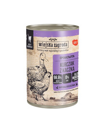 WIEJSKA ZAGRODA Nassfutter Huhn mit Ente für adulte Katzen getreidefrei 400 g