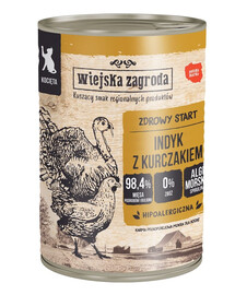WIEJSKA ZAGRODA Nassfutter Pute mit Huhn für Kätzchen getreidefrei 400g
