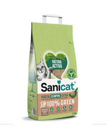 SANICAT Natura Activa Green Klumpstreu pflanzliches Katzenstreu 7,5 kg