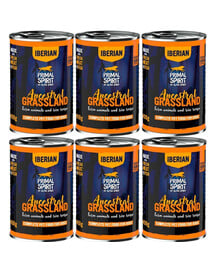 PRIMAL SPIRIT Iberian Ancestral Grassland Nassfutter mit Schweinefleisch für adulte Hunde 6x400 g