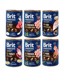 BRIT Premium by Nature Mix smaków 6x400 g naturalna karma dla psa