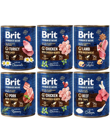 BRIT Premium by Nature Mix smaków 6x800 g naturalna karma dla psa