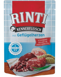 RINTI Kennerfleisch Poultry hearts Serca drobiowe saszetka 24x400 g