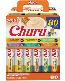Cat Churu Chicken Recipe 80x14g mix kremowych przysmaków z kurczakiem dla kotów