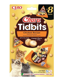 Cat Churu Tidbits Chicken Recipe 8x12g miękkie i kremowe przysmaki z kurczakiem i łososiem dla kotów