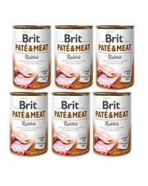 BRIT Pate&Meat rabbit 6x400 g pasztet z królikiem dla psa