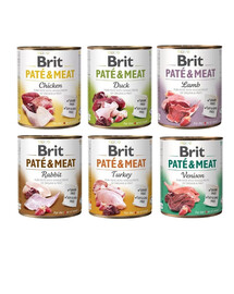 BRIT Pate&Meat Mix smaków 6x800 g pasztet dla psów