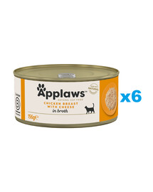APPLAWS Cat Adult Chicken Breast with Cheese in Broth pierś z kurczaka z serem w bulionie 6x156 g