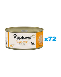 APPLAWS Cat Adult Chicken Breast with Cheese in Broth pierś z kurczaka z serem w bulionie 72x156 g