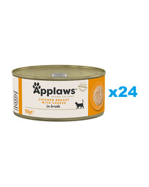 APPLAWS Cat Adult Chicken Breast with Cheese in Broth pierś z kurczaka z serem w bulionie 24x156 g