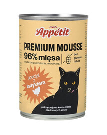 COMFY APPETIT PREMIUM Mousse Nassfutter mit Truthahn für Katzen 400 g