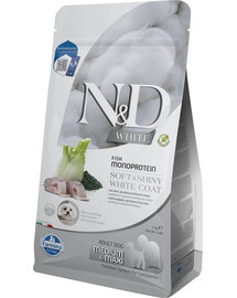 N&D White Dog Adult Medium Maxi Sea Bass, Spirulina, Fennel 2 kg