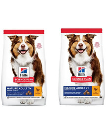HILL'S SCIENCE PLAN Medium Mature Adult 7+ Trockenfutter mit Huhn für ältere Hunde 28 kg (2x14 kg)