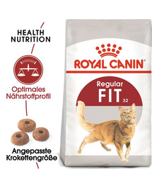 ROYAL CANIN REGULAR FIT 32 Trockenfutter für adulte Katzen, zur Unterstützung eines idealen Zustands 2x2 kg