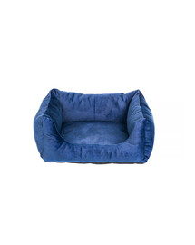 Glamour sofa legowisko prostokątne niebieskie L 65x75x27 cm