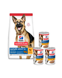 HILL'S Science Plan Canine Mature Adult 6+ Large breed Chicken für ältere Hunde großer Rassen 18 kg + 3 Dosen GRATIS