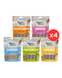 DOLINA NOTECI Smart Chews Mix Geschmacks Unterstützung bei Stressabbau, kognitiver Funktion, Verdauung, Nahrungsmittelallergien, Immunsystem, getrocknete Hundeleckerlis 20x100g