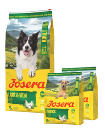 JOSERA Light Vital für Hunde zur Unterstützung der Gewichtskontrolle 12,5kg  + 2x900g GRATIS