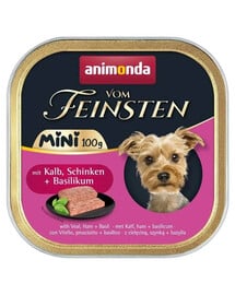ANIMONDA Vom Feinsten Nassfutter mit Kalbfleisch, Schinken und Basilikum für kleine Hunderassen 6x100g
