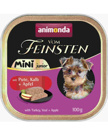 ANIMONDA Vom Feinsten Nassfutter mit Pute, Kalb und Apfel für junge kleine Hunde 12x100g