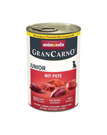 ANIMONDA GranCarno Nassfutter mit Pute für Welpen junge Hunde getreidefrei 12x400 g