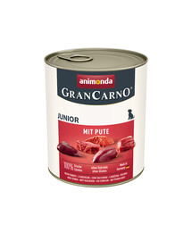 ANIMONDA GranCarno Nassfutter mit Schweinefleisch und Pute für Welpen junge Hunde getreidefrei 24x800 g
