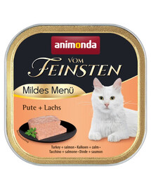 ANIMONDA Vom Feinsten Mildes Menü Nassfutter mit Pute und Lachs für adulte Katzen 100g