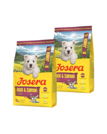 JOSERA Duck and Salmon Junior Mini für die gesunde Entwicklung von Welpen kleiner Rassen 2x3kg